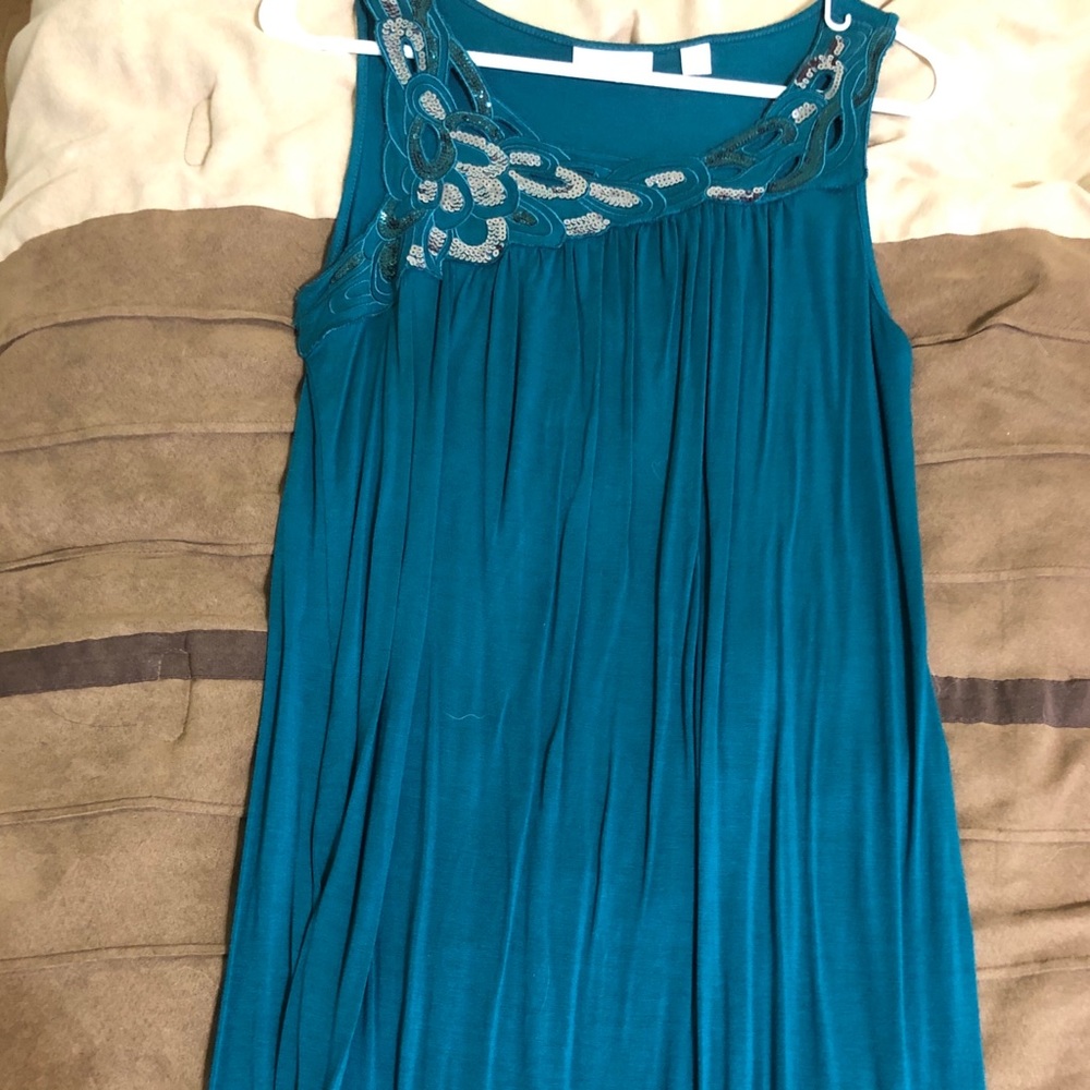 Teal sequin dress